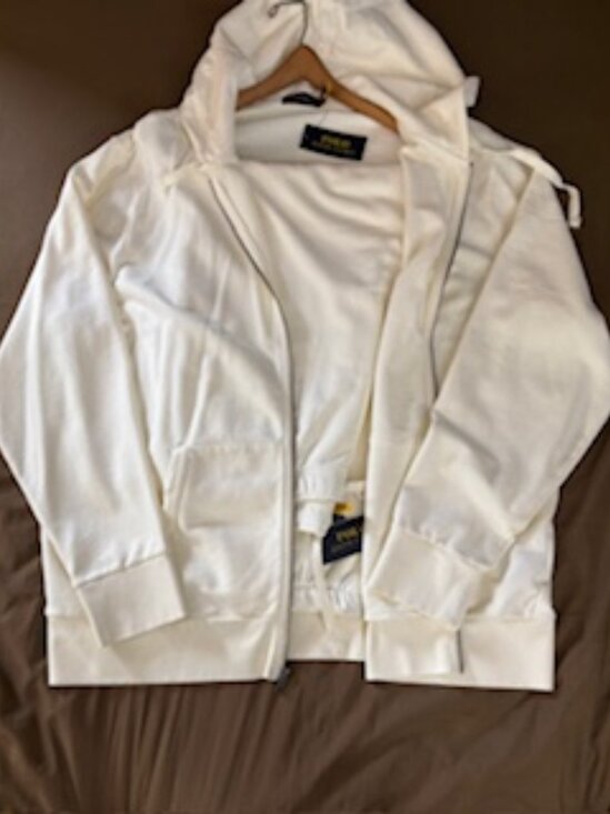 Polo Ralph Lauren Hooded Sweat Suit in Cream Size XXL NWT - Picture 3 of 9
